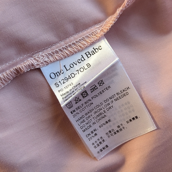 One Loved Babe "Change Of Heart" Blush Smocked Empire Puff Sleeve Midi Dress - Picture 7 of 7